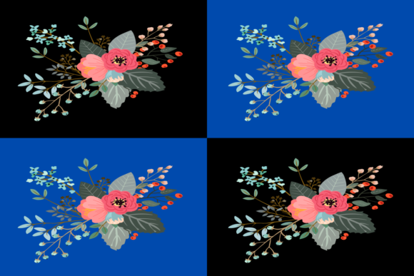 4 Flowers Pattern Set: A Versatile Design Resource for Creative Projects