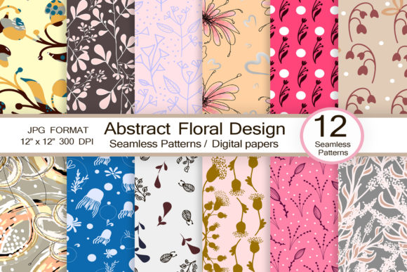 Abstract Floral Designs: A Versatile Digital Resource for Creative Projects