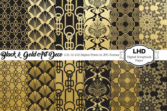 Black Gold Art Deco Digital Paper: A Versatile Decor Element for Creative Projects