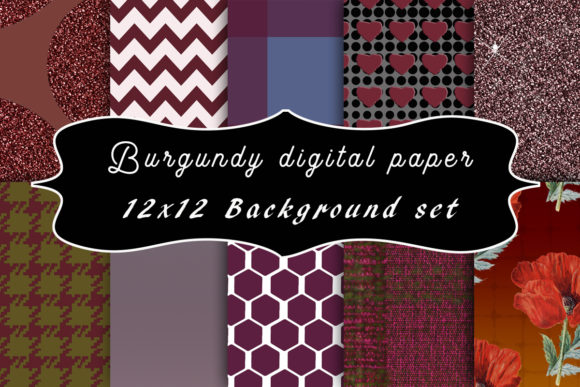 Burgundy Digital Paper Set: Elevating Design with Strategic Color and Texture