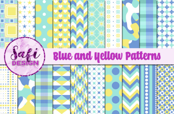 Digital Papers - Blue and Yellow Pattern: A Versatile Resource for Creative Projects