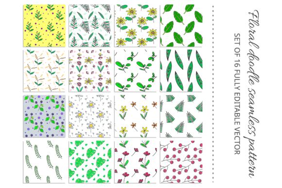 Exploring the Versatility of the Set of 16 Floral Seamless Pattern for Creative and Commercial Use