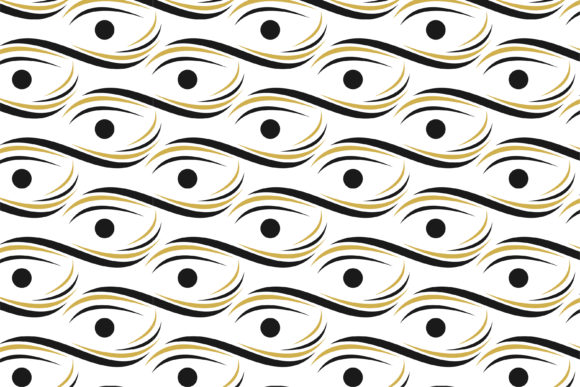 Eye Wave Pattern Black Gold: A Modern Fusion of Vintage and Geometric Design