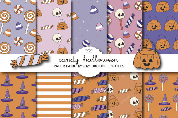 Halloween Candy Digital Paper