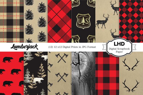 Lumberjack Digital Paper Pack