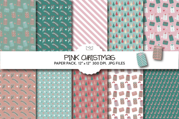 Pink Christmas Digital Paper Pack, Xmas: A Versatile Design Resource for Creators