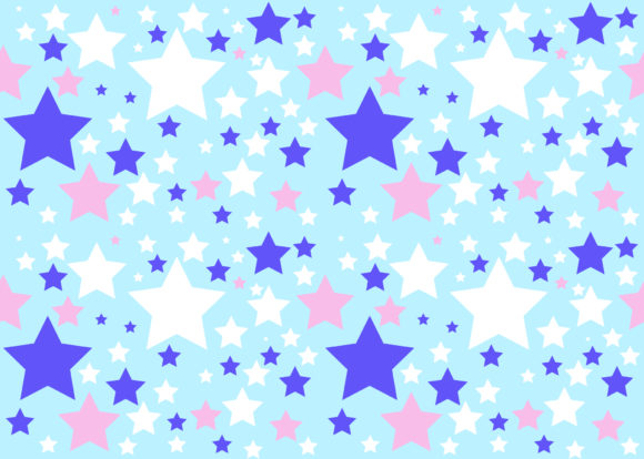 Seamless Pattern Star Blue White