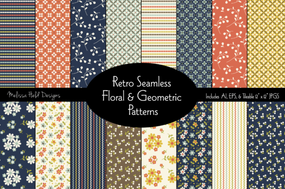 Seamless Retro Floral Geometric Pattern: A Versatile Design Resource for Creative Projects