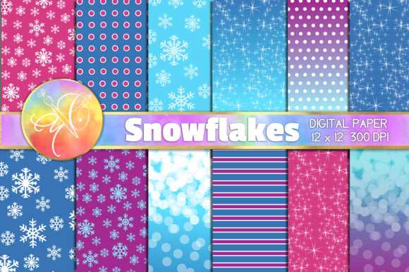 Snowflakes Frozen Winter Digital Paper: A Versatile Tool for Creative Projects