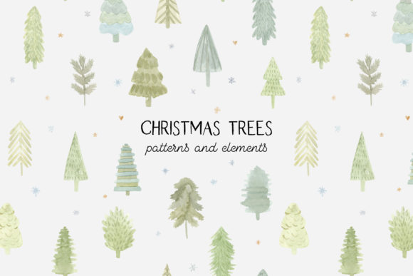 Watercolor Christmas Trees Cliparts: A Versatile Design Resource for Creative Projects